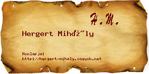 Hergert Mihály névjegykártya